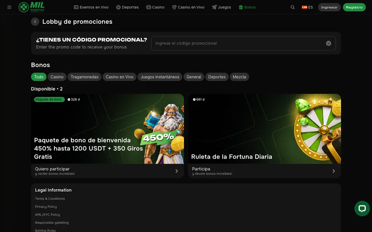 ¿Cuáles son los términos del bono de bienvenida?
